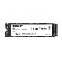 SSD|PATRIOT|P300|512GB|M.2|PCIE|NVMe|3D NAND|Write speed 1200 MBytes/sec|Read speed 1700 MBytes/sec|3.8mm|TBW 240 TB|P300P512GM2