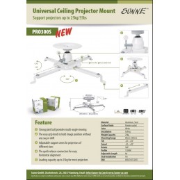 Sunne | Projector Ceiling mount | Turn, Tilt | White