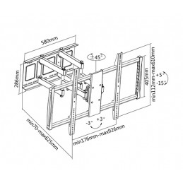 Sunne | Wall Mount | 60-100-EA | 60-100 " | Maximum weight (capacity) 80 kg | Black