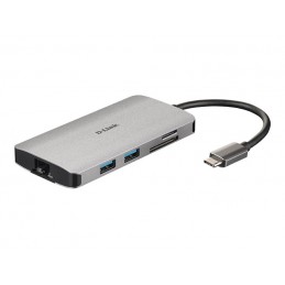 D-Link | 8-in-1 USB-C Hub with HDMI/Ethernet/Card Reader/Power Delivery | DUB-M810 | USB hub | USB Type-C