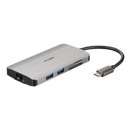 D-Link | 8-in-1 USB-C Hub with HDMI/Ethernet/Card Reader/Power Delivery | DUB-M810 | USB hub | USB Type-C