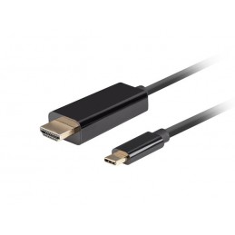 Lanberg USB-C to HDMI Cable, 1 m 4K/60Hz, Black | Lanberg | USB-C to HDMI Cable | Black | 1 m