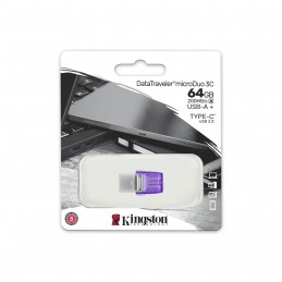 Kingston | DataTraveler | DT Micro Duo 3C | 64 GB | USB Type-C and Type-A | Purple