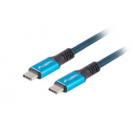 Lanberg | USB-C to USB-C Cable | Black/Blue | 0.5 m