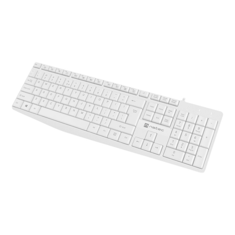 Natec | Keyboard | Nautilus NKL-1951 | Keyboard | Wired | US | White | USB Type-A | 390 g