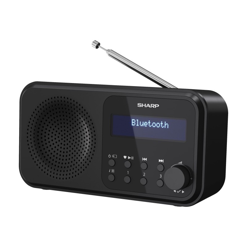 Sharp DR-P420(BK) Tokyo Portable Digital Radio, FM/DAB/DAB+, Bluetooth 5.0, USB or Battery Powered, Midnight Black | Sharp | Tok