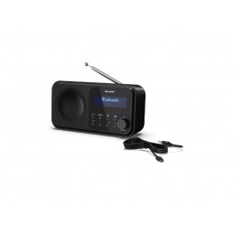 Sharp DR-P420(BK) Tokyo Portable Digital Radio, FM/DAB/DAB+, Bluetooth 5.0, USB or Battery Powered, Midnight Black | Sharp | Tok