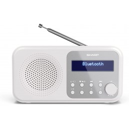 Sharp DR-P420(WH) Tokyo Portable Digital Radio, FM/DAB/DAB+, Bluetooth 5.0, USB or Battery Powered, Snowy White | Sharp | Tokyo 