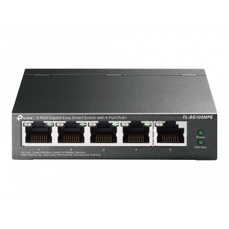 TP-LINK | 5-Port Gigabit Easy Smart Switch with 4-Port PoE+ | TL-SG105MPE | Managed L2 | Desktop | 60 month(s)