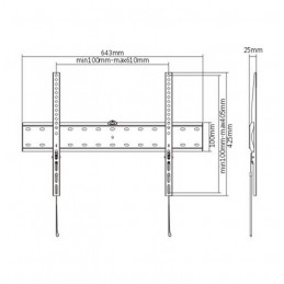 Gembird | Wall mount | Fixed | 37-70 " | Maximum weight (capacity) 40 kg | Black