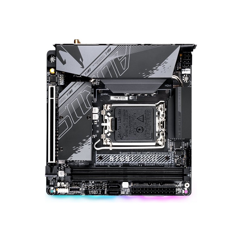 Gigabyte | B760I AORUS PRO 1.0 | Processor family Intel | Processor socket LGA1700 | DDR5 DIMM | Memory slots 2 | Supported hard