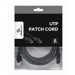 UTP Cat6 | Patch cord | PVC AWG 26 (7 x 0.15 mm wire) | Black | 5 m