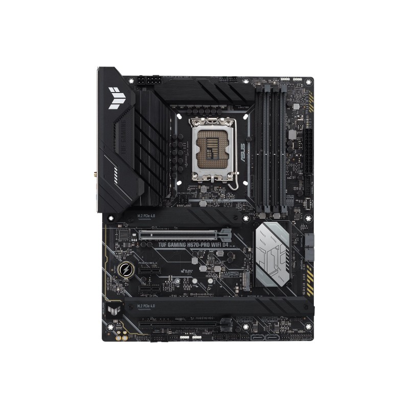 Asus | TUF GAMING H670-PRO WIFI D4 | Processor family Intel | Processor socket LGA1700 | DDR4 DIMM | Memory slots 4 | Supported 