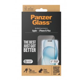 PanzerGlass | Screen protector | Apple | IPhone 15 Plus | Glass | Transparent | Ultra-wide fit, Scratch resistant, Drop protecti