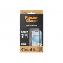 PanzerGlass | Screen protector | Apple | IPhone 15 Plus | Glass | Transparent | Ultra-wide fit, Scratch resistant, Drop protecti