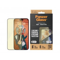 PanzerGlass | Screen protector | Apple | iPhone 15 Plus | Glass | Clear | Ultra-Wide Fit Easy installation Fingerprint resistant