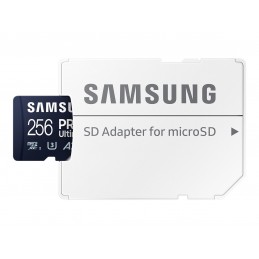 Samsung | MicroSD Card | PRO Ultimate | 256 GB | microSDXC Memory Card | Flash memory class U3, V30, A2 | SD adapter