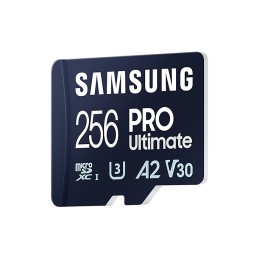 Samsung | MicroSD Card | PRO Ultimate | 256 GB | microSDXC Memory Card | Flash memory class U3, V30, A2 | SD adapter