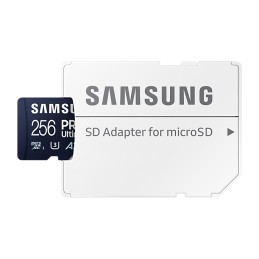 Samsung | MicroSD Card | PRO Ultimate | 256 GB | microSDXC Memory Card | Flash memory class U3, V30, A2 | SD adapter