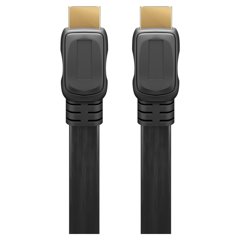 Goobay | High Speed HDMI Flat Cable with Ethernet | Black | HDMI male (type A) | HDMI (type A) | HDMI to HDMI | 2 m