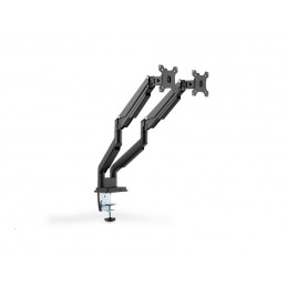 Digitus | Desk Mount | Universal Dual Monitor Mount with Gas Spring and Clamp Mount | Swivel, height adjustment, rotate | Black