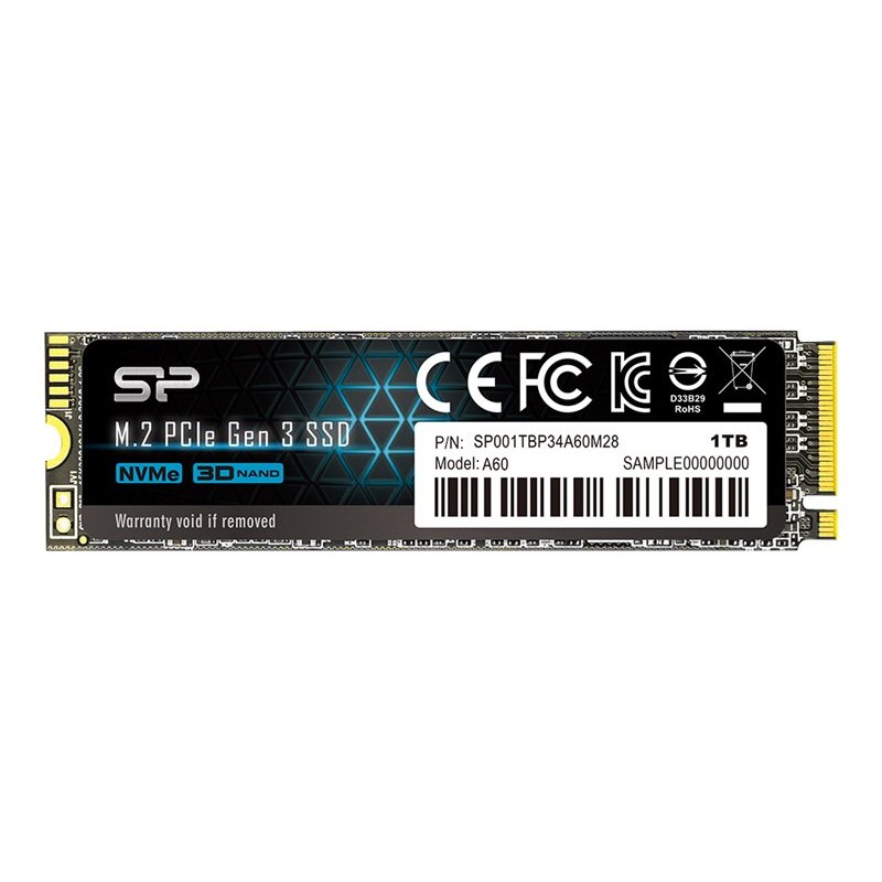 Silicon Power | SSD | P34A60 | 1000 GB | SSD form factor M.2 2280 | Solid-state drive interface PCIe Gen3x4 | Read speed 2200 MB