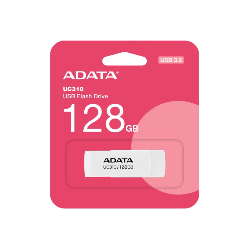 ADATA | USB Flash Drive | UC310 | 128 GB | USB 3.2 Gen1 | White