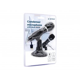 Gembird | Condenser Microphone with Desk-stand | MIC-D-04 | 3.5 mm jack | Black