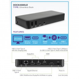 Targus | USB-C Triple-HD Docking Station with 85 W Power Delivery | Ethernet LAN (RJ-45) ports 1 | DisplayPorts quantity 2 | HDM