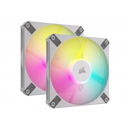 Corsair | 20mm PWM Fluid Dynamic Bearing Fan, White Twin Pack | iCUE AF120 RGB SLIM | Case Fan