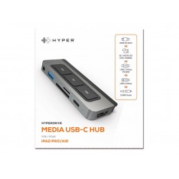 Hyper | HyperDrive Media 6-in-1 USB-C Hub for iPad Pro/Air | HDMI ports quantity 1