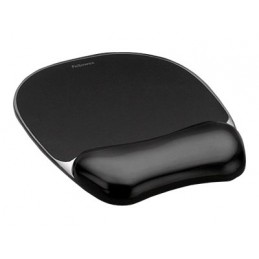 Fellowes | Mouse pad with wrist support CRYSTAL | Mouse pad with wrist pillow | 202 x 235 x 25 mm | Black