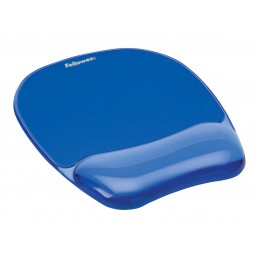 Fellowes | Mouse pad with wrist support CRYSTAL | Mouse pad with wrist pillow | 230 x 202 x 32 mm | Blue