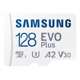 Samsung | MicroSD Card | EVO Plus | 128 GB | microSDXC Memory Card | Flash memory class U3, V30, A2