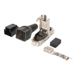 CAT 6A Field Termination Plug, STP with dust cap, Bend relief | DN-93631