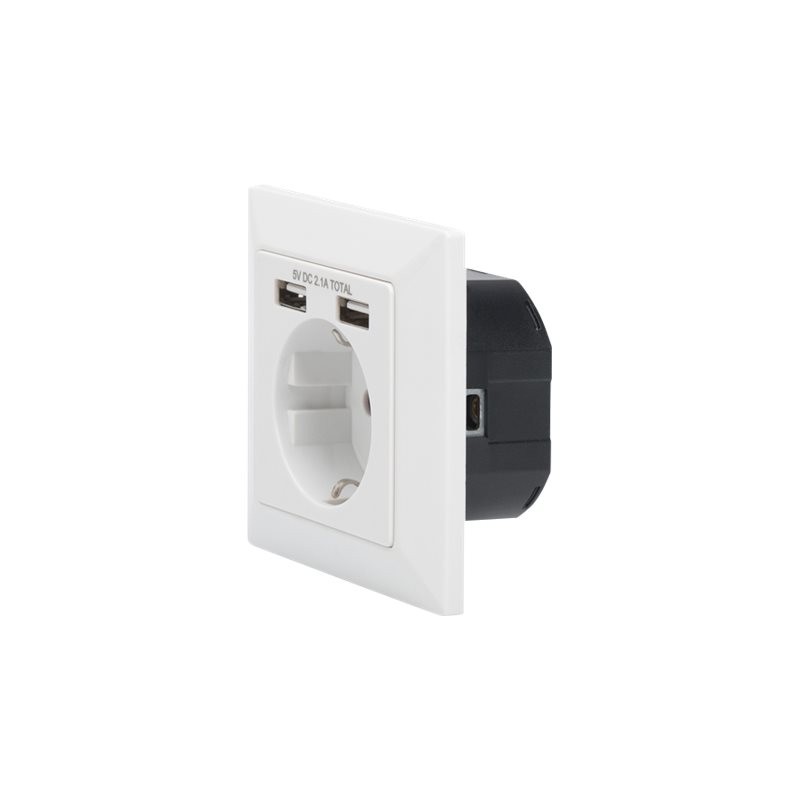 Digitus Safety socket for flush mounting with 2 USB ports | DA-70613