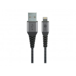 Goobay | Lightning to USB-A Textile Cable with Metal Plugs | 49268 | USB-A to Lightning