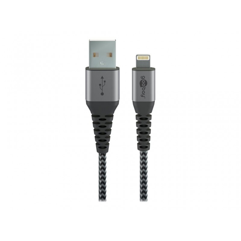 Goobay | Lightning to USB-A Textile Cable with Metal Plugs | 49268 | USB-A to Lightning