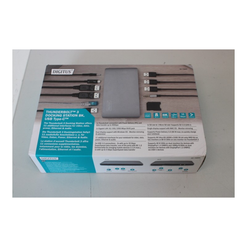 SALE OUT. DIGITUS Universal Docking Station, USB 3.0, 7-Port, Travel 2x Video, 3x USB 3.0, 1x USB-C, RJ45, Audio | Digitus | Thu