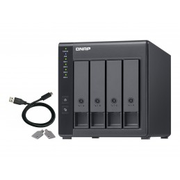 QNAP | 4-Bay | TR-004 | Up to 4 HDD/SSD Hot-Swap | Micro processor with hardware RAID