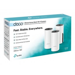 Whole Home Mesh WiFi System | Deco M4 (3-Pack) | 802.11ac | 300+867 Mbit/s | 10/100/1000 Mbit/s | Ethernet LAN (RJ-45) ports 2 |