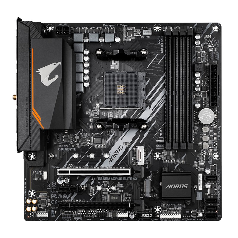 Gigabyte B550M AORUS ELITE AXG13 | Processor family AMD | Processor socket AM4 | DDR4 | Number of SATA connectors 4