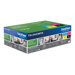 Brother TN-243CMYK, Toner Value Pack | Brother TN243CMYK | Brother TN243CMYK Value Pack - 4-pack - black, yellow, cyan, magenta 