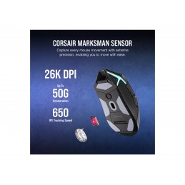 Corsair | Gaming Mouse | NIGHTSABRE RGB | Wireless | Bluetooth, 2.4 GHz | Black