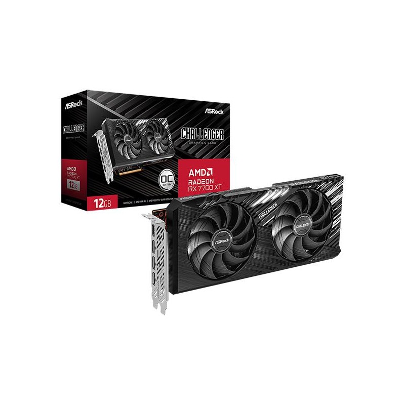 Graphics Card|ASROCK|AMD Radeon RX 7700 XT|12 GB|GDDR6|192 bit|PCIE 4.0 16x|Two and Half Slot Fansink|1xHDMI|3xDisplayPort|RX770