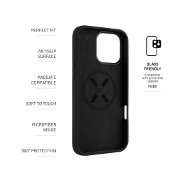 Fixed | MagFlow | Back Cover | Apple | iPhone 16 Pro Max | Silicone | Black