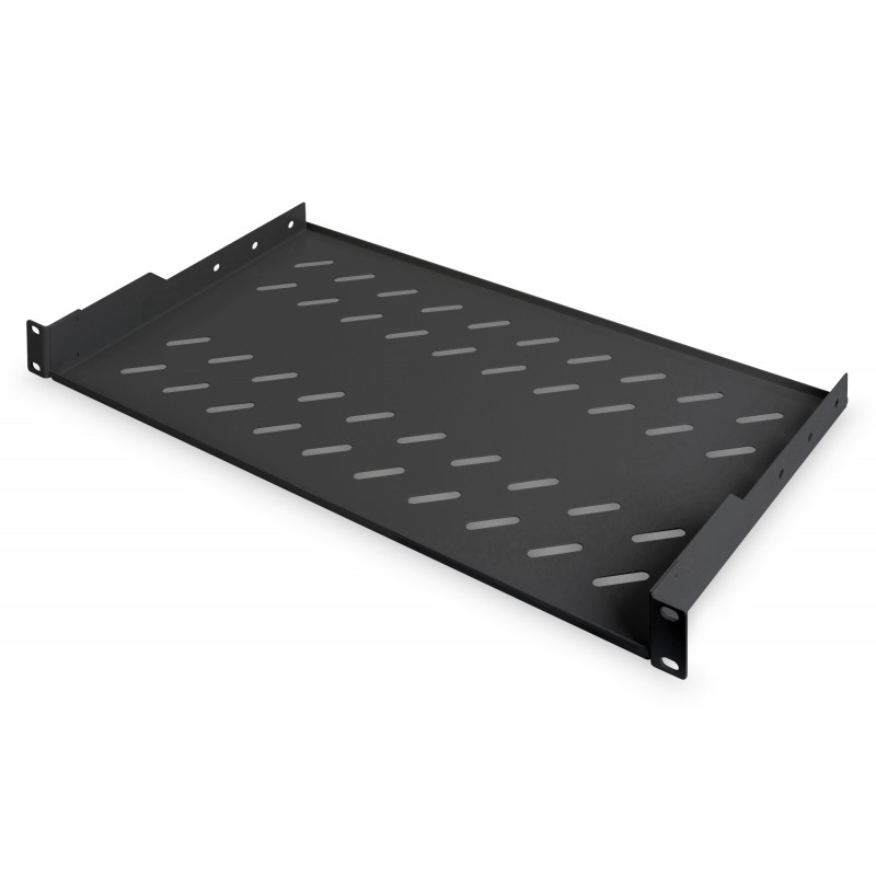 Digitus | Fixed Shelf for Racks | DN-19 TRAY-1-SW | Black | The shelves for fixed mounting can be installed easy on the two fron