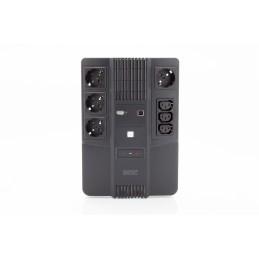 Digitus | All-in-One UPS | All-in-One UPS, 800VA/480W, LED 12V/9Ah x1, 4x CEE 7/7,3x IEC C13, USB, RJ45 | 800 VA | 480 W
