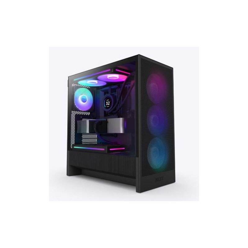 Case|NZXT|H5 FLOW RGB 2024|MidiTower|Case product features Transparent panel|Not included|ATX|EATX|MicroATX|MiniITX|Colour Black