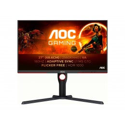 AOC | Monitor | Q27G3XMN/BK | 27 " | VA | 16:9 | 180 Hz | 1 ms | 2560 x 1440 pixels | 700 cd/m | HDMI ports quantity 2 | Black